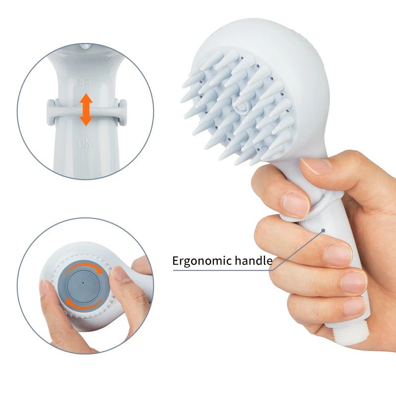 Bluejw 3-in-1 Pet Shower Sprayer & Shampoo Dispenser - Handheld Dog Bath Brush Massager Tool for Easy Washing & Grooming - Image 5